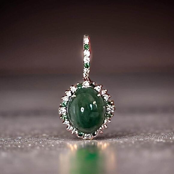 Garnet Tsavorite & Diamond Earrings 14k WG 22.44 TCW Certified $6,950 311038 - Picture 1 of 12